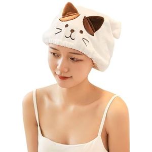 QAUUCP Haarhanddoek Microfiber Douche Badkamer Badmuts Effen Handdoek Sneldrogend Zachte Absorptie Tulband Haar Hoofd Drogen Cap Haar Drogen Cap (WT)
