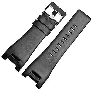 INEOUT 32mm lederen horlogeband compatibel met dieselhorloge riem for DZ1216 DZ1273 DZ4246 DZ4247 DZ287 Zachte ademend polsband armband (Color : BlackB black buckle, Size : 32-18mm)