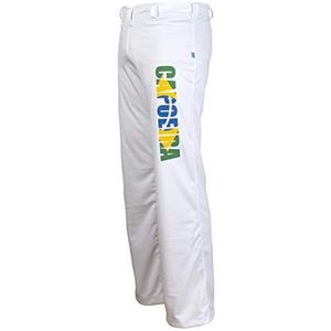 Wit Sportkleding Unisex Authentieke Braziliaanse Capoeira Martial Arts Volwassenen Duurzame broek Abadas (Capoeira Print Alongside Leg)