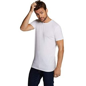 Bamboo Basics - Heren Extra Lang T-shirt (2-pack) - Wit - Ruben - Ronde Hals - Thermo - Perfect Fit, Zijdezacht en Hypoallergeen