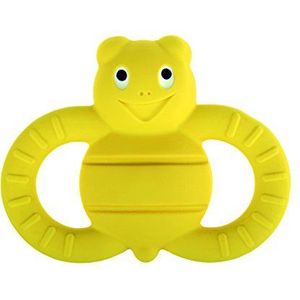 MAM Friends - Ellie the Bee, Ontwikkeld speelgoed stimuleert de senses van de baby, 100% natuurlijk rubber babyring, één van vier educatieve pasgeboren babyspeelgoed, geschikt voor 3 maanden
