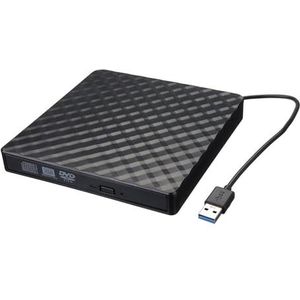 Computer Draagbare Uitwerpbare Mobiele Externe Brander USB 3.0 DVD RW CD-brander Heldere Beeldkwaliteit Stabiele Audio(Black)