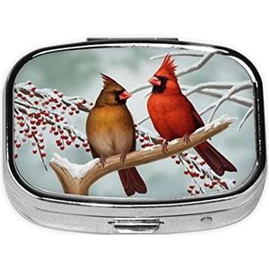 Vogels Vierkante Pil Box, Pil Dispenser Box Kabeljauw Lever Olie Box Vitamine Pil Box