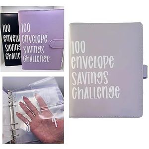 100 Envelope Challenge Binder 2023 Nieuwe Cash Binder met Envelop Gemakkelijke en Leuke Manier om $5.050 Budget Binder Besparingen Challenge Book Binder Budget Planner Boek voor Budgettering (Paars)