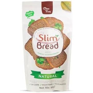 CleanFoods Slim Bread 10 x 50 g, bakmengsel voor caloriearm brood, slechts 85 calorieën per 100 g, 100% natuurlijke ingrediënten, extra veel vezels, bereiding in 15 minuten