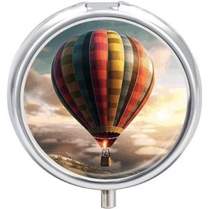 Draagbare Pillendoos Pil Case Heteluchtballon Reizen Pillendoos Kleine Pil Case Dagelijkse Pil Container Pil Organizer Pocket Geneeskunde Doos Leuke Pil Case