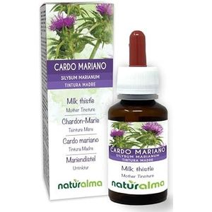Mariadistel (silybum marianum) vruchten Alcoholvrije moedertinctuur Naturalma - Vloeibaar extract druppels 60 ml - Voedingssupplement - Veganistisch