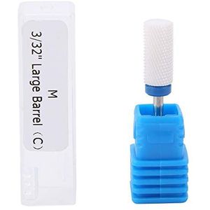 Nail Bit, Keramische Manicure Boren voor Manicure Pedicure Cuticula Gel Nail Polijsten Cilinder Vorm Slijpkop, met Display Base (Wit 05 #)