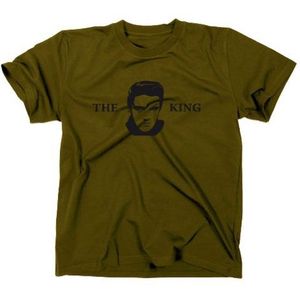 Elvis Presley The King T-shirt fanshirt, olijf, L