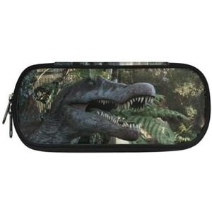 Jeiento Potlood Tas Voor Jongens Bureau Organizer Cool Potlood Doos Pen Maker Potlood Pouch voor Kinderen Mannen Vrouwen Volwassen Tieners School&Kantoor Benodigdheden, Dinosaurus Jurassic Jungle Dier