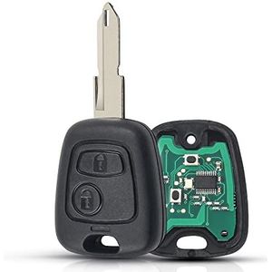 ID46 PCF7961 Radiosleutel voor Citroën C1 C2 C3 C4 Saxo Picasso Xsara en Peugeot 106 206 306 307 107 207 407 Partner (zwart, kunststof, auto, 3 knoppen)