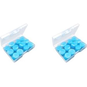 2 Set 12 Stks/set Zwemmen Duiken Waterdichte Ruisonderdrukking Oordopje Assortiment Vliegtuig Bus Concert Vormbare Oor Stopper Blauw