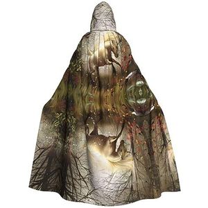 Halloween cape met capuchon, fantasie, eenhoorns, cosplay, verkleedkostuum voor Halloween, Kerstmis, kostuumfeest