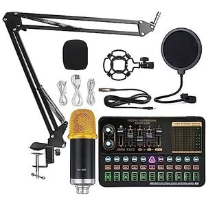 Complete podcastkit, Multi-sound Live Geluidskaart K-song Net Set Beugel Apparatuur Rood(Clear)
