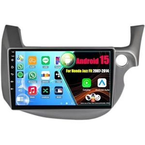 Android 15 2 Din Autoradio 9in Auto Stereo voor Honda Jazz Fit 2007-2014 met Draadloze Carplay Android Auto Bluetooth GPS Navigatie(RHD,4Core(2+32GB))