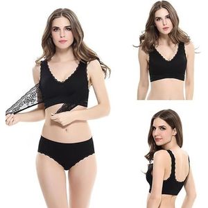 2PCS Comfy Corset Bra Front Cross Side Buckle Lace Bras,Womens Sports Bra Ladies Bras Front Cross Side Buckle Push Up Bra Sexy Lace Bralette Wireless Yoga Running Lounge Bra Lift Up Bra (L,C)