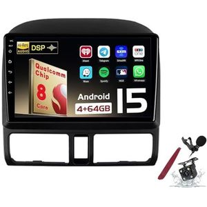 Android 15 Autoradio Sat Navi voor H-onda CRV (2002-2005) 9 Inch Touchscreen Multimedia Speler met Draadloze Carplay GPS Navigatie FM RDS Bluetooth 5G-WiFi SWC DSP,M150s