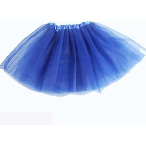 WLTYSM Tutu-rok, elastische minirok voor meisjes voor verjaardagsfeest, tutu-rok van tule met 3 lagen, voor prinses, voor kinderen, klassieke tutu-rok voor dames (blauw)