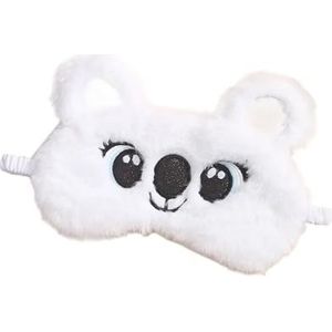 Pluche Oogmasker Anime Slapen Leuke Koala Slaapmasker voor Kinderen Cartoon 3D Oogbedekking Reizen Oog Hoofdband Schaduw Oogsteun Slaapmasker (wit, 2 stuks)