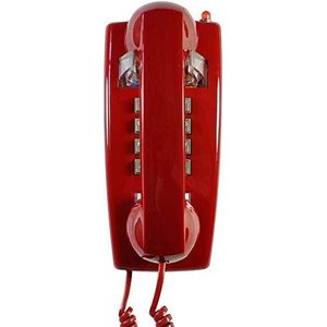 Telefoon Thuistelefoon Vaste vaste telefoon, Wandmontage Retro Telefoon, Metalen Ringtone, Thuiskantoor (Rood)