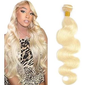 Tuheerst 26 Inch Body Wave Human Hair Bundles #613 Light Blonde Human Hair Extensions Unprocessed Double Weft Remy Hair for Woman 100g/pc
