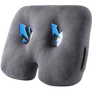 WYJHNLBEDC Zitkussen, orthopedisch, ergonomisch zitkussen, bureaustoel, auto, volwassenen, gepatenteerd zitverhogingskussen voor heupen, stuitbeen, ischias, computerbureau, rolstoel, grijs