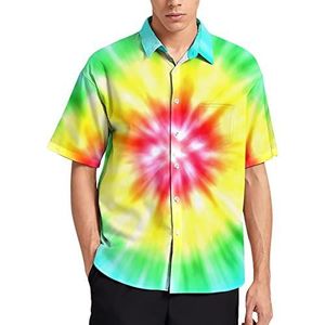 Realistische tie-dye Hawaiiaanse shirt voor mannen zomer strand casual korte mouw button down shirts met zak