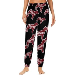 Red Buffalo Mama Pitbull Dog Mom Dames Pyjama Lounge Broek Elastische Tailleband Nachtkleding Bodems Print