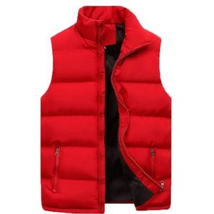 TANGLI Heren Gilets Casual Outdoor Gewatteerde Body Warmer Winter Mouwloze Jas Bodywarmer Mens Packable Down Gilet - Waterafstotend, Lichtgewicht, Extra Warme Bodywarmer met Zakken met Rits, A-rood, M