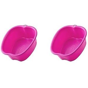 2 Set van Foot Tub Grote Plastic Draagbare Voetbad SPA Bassin voor Teennagels en Enkels Paars, 37,3 x 33 x 15 cm