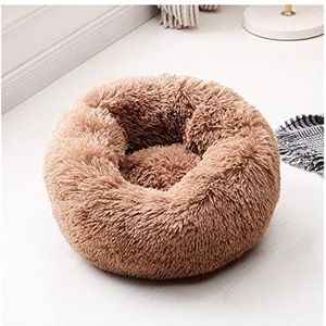 Hondenmand 18 kleuren Hond Lange Pluche Bedden Kalmerende Bed Puppy Kussen Huisdier Mat Winter Warm Sofa Hondenkennel Bedden Huisdierbed (Color : 8, Size : M Diameter 50cm)