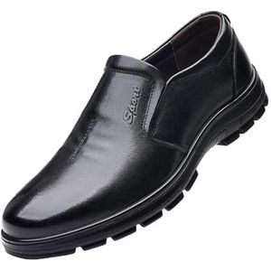 Heren Casual Leren Schoenen, Instappers Met Dikke Zool, Zacht, Comfortabel, Lichtgewicht En Antislip,zwart,38 EU