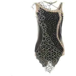 Mouwloze ritmische gymnastiekpakjes for meisjes, glinsterende balletdanspakjes, aanpasbaar(4XL)