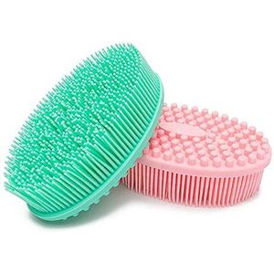 2 Stks Siliconen Bad Body Borstel Exfoliërende Terug Scrubber Gezichtsreiniging Borstel Zachte Massage