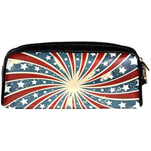 Roze Uilen Draagbare Pouch PU Lederen School Pen Case Stationaire Potlood Tassen Waterdichte Cosmetische Tas Make-up Schoonheid Case 20.5x5x8.5cm/8.1x2x3.3in Style02