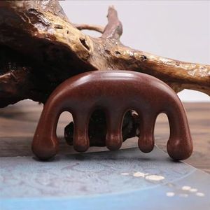 Massagekam voor het kammen van rood sandelhout acht tanden verdikte hoofdkammen voor haarcadeau (maat : zwart sandelhout)