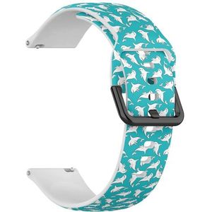 RYANUKA 22mm zachte siliconen sporthorlogeband met snelsluiting (dolfijn) vervangende smartwatch-armband, Siliconen, Geen edelsteen