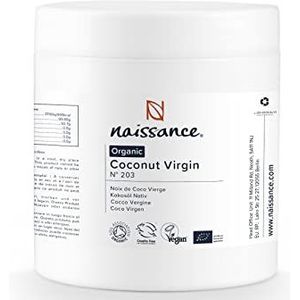 Naissance Organic Virgin Coconut Oil (solide) (nr. 203) 500g - Puur, Natuurlijk, Gecertificeerd Biologisch & Ongeraffineerd - Hydraterend & Conditionering - Ideaal voor DIY Beauty Recepten
