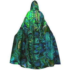 FRGMNT Abalone parelmoer print unisex volledige lengte capuchon mantel volwassen carnaval cape Halloween party cosplay kostuum mantel