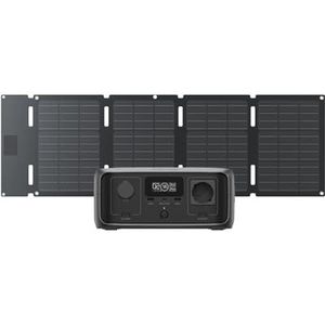 EcoFlow RIVER 3(UPS, 10 ms) Draagbaar Energiestation met 45W-zonnepaneel, LFP-accu van 245 Wh, vermogen tot 600 W, dubbele accuduur met GaN-efficiëntie, 30% compactere zonnegenerator voor kamperen