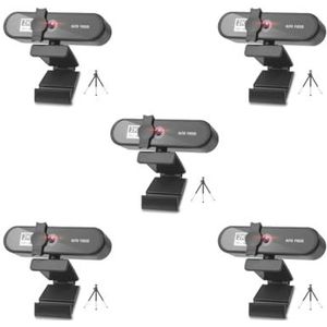 Mealoodiousmusea 5 set Computer Webcam Auto-focusing HD USB Online Verstelbare PC Camera met Microfoon Bedrade Vervanging Externe Web Cam Camcorder Zwart 2 K
