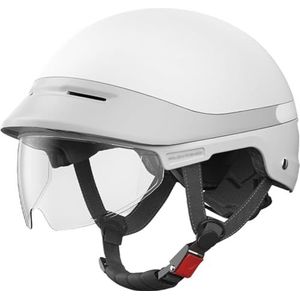 3/4 Motorfiets Halve Helm Retro Open-Face Elektrische Helm DOT/ECE Goedgekeurde Straatfietshelm voor Mannen Vrouwen Volwassenen Skateboard Scooter Bromfiets Jet ATV E