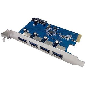 X-MEDIA 4-poorts SuperSpeed USB3.0 PCI Express (PCIe) controllerkaart voor desktop-pc [XM-UB3204]