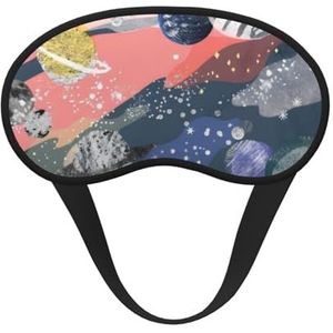 QGWDYYJQ Planet Printed Blackout Sleep Mask Zacht Oogmasker Slaap Aid Oogmasker
