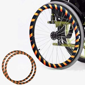 Silicium rolstoel duwt de wieldoppen, 1 paar rolstoelhoezen for duwranden 20/22/24 inch achterwiel sportrolstoelhoes(Orange,22in)