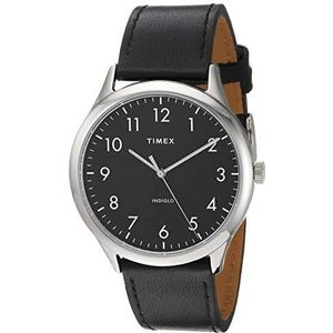 Timex Heren Modern Easy Reader 40mm Horloge, Zwart/Zilver-Toon/Zwart, 40mm, Timex Heren Easy Reader Horloge