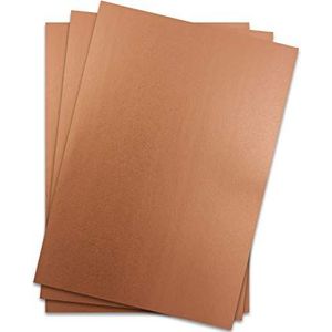 Metallic papier DIN A4 21,0 x 29,7 cm - koper-mat metallic, 50 stuks, glanzend knutselpapier 90 g/m², achterkant wit, voor uitnodigingen, bruiloften