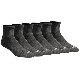 Dickies Men's Dri-Tech Moisture Control Quarter Socks (6, 12, 18 Pairs), Heathered Grey (6 Pairs), X-Large