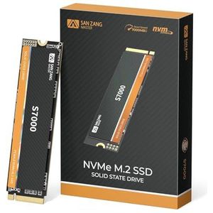 SAN ZANG MASTER 2 TB SSD M.2 NVMe, gaming interne SSD 2 TB, tot 7000 MB/s, PCIe Gen4 M.2 harde schijf 2280, 3D NAND Flash, Solid State Drive voor PS5 gaming en grafische bewerking, S7000