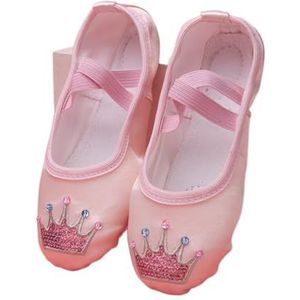 Balletschoenen kinderen dansschoen zachte zool oefenen satijn borduurwerk ballet lichaam yoga meisje indoor gymnastiek schoenen ballet slippers voor vrouwen volwassenen (kleur: Elizabeth Flesh, Maat:
